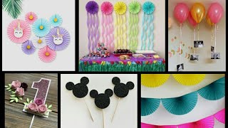 Birthday Decoration Ideas at home Easy  Birthday party decoration from paper paper craft for party [upl. by Maibach225]