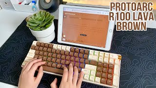 Protoarc RoyalAxe R100 Lava Brown Mechanical Keyboard Review [upl. by Adraynek280]