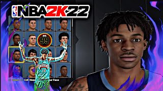 JA MORANT FACE SCAN UPDATED  NBA 2k22 Face Creation [upl. by Jillana]