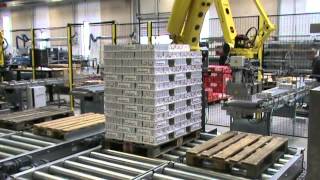 Fully automatic robot palletizing system [upl. by Edorej]