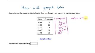 How to approximate the mean of grouped data [upl. by Hullda822]