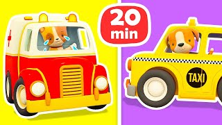 Helper Cars  A fire truck an ambulance amp toy trucks for kids Cartoons full episodes [upl. by Seavey]