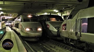 Paris trains  Les TGV de ParisMontparnasse Bonne Année 2018 [upl. by Kari674]