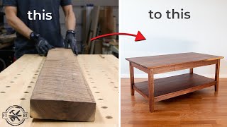 How to Build a Coffee Table from Rough Wood  DIY Woodworking [upl. by Ikram]