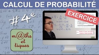 EXERCICE  Calculer une probabilité 1  Quatrième [upl. by Glovsky]