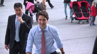 Exclusive Justin Trudeau arrives at The Peace Tower in Ottawa [upl. by Vassaux526]