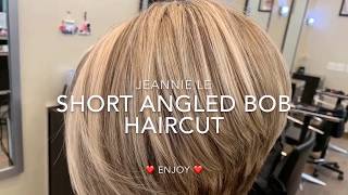 Short Angled Bob Haircut [upl. by Connel]