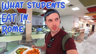 I Sneaked Into Romes Cheapest Student Restaurant  Sapienza University Food Review [upl. by Annahsed756]