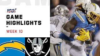 Chargers vs Raiders Week 10 Highlights  NFL 2019 [upl. by Filahk499]