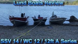 Lund Boats SSV 14 WC 12 12ft quotAquot series comparison [upl. by Essirehs]