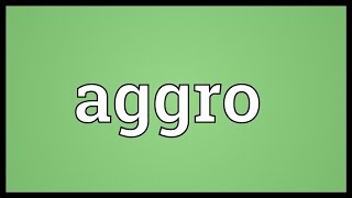 Aggro Meaning [upl. by Croydon]