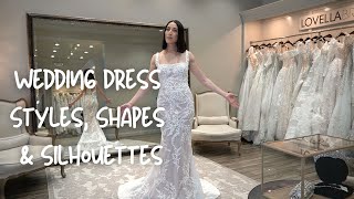 Wedding Dress Styles Shapes amp Silhouettes [upl. by Beall921]