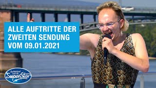 Alle Auftritte der zweiten Sendung vom 09012021  DSDS 2021 [upl. by Neelrihs]