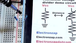 Quick voltage divider using thermistor NTC Negative Temperature Coefficient demonstration circuit [upl. by Moses489]