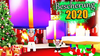 BESCHERUNG BEI BABY KAAN amp MAMA DANIA Weihnachten 2020 in Adopt Me City Roblox Deutsch [upl. by Grubb]