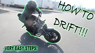 HOW TO DRIFT ANY MOTORCYCLES  EASY STEPS FOR BEGINNERS   TUTORIAL [upl. by Garate]