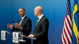 President Obama and Prime Minister Reinfeldt Hold a Press Conference [upl. by Aineg]