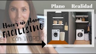 Como hacer planos de casas CON WORD ¡En 15 MINUTOS [upl. by Zehcnas538]