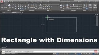 AutoCAD Draw Rectangle with Dimensions [upl. by Steele]