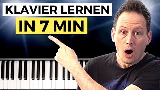 Ohne Vorkenntnisse in 7min Klavier lernen 1 Lektion für Anfänger [upl. by Nore]