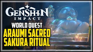 Araumi Sacred Sakura Cleansing Ritual Genshin Impact [upl. by Ydneh]