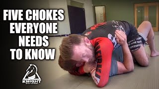 5 Chokes Everyone Needs to Know well Fiveish anyway  JiuJitsu Fundamentals [upl. by Ronnoc]