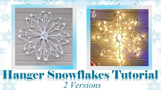 DIY Snowflakes Using Plastic Hangers 2 Ways [upl. by Gwenora]