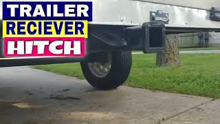 REAR RECEIVER HITCH INSTALL 6 X 12 Cargo Trailer Camper Conversion [upl. by Acnayb]