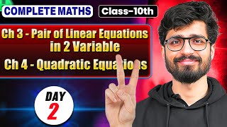 Class 10 Maths  Day 2  Pair of Linear Equations in 2 Variables amp Quadratic Equations  Ritik Sir [upl. by Revkah]