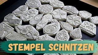 Stempel schnitzen  alle meine geschnitzten Stempel [upl. by Lukey]