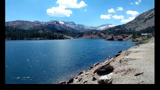 Alpine scenery and lake fishing ground at Lake Ellery outside of Yosemite National Park [upl. by Eelsnia988]