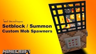 Custom Mob Spawners with setblock and summon command Tutorial in minecraft [upl. by Olivette]