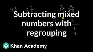 Subtracting mixed numbers with regrouping [upl. by Ridley]