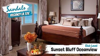 Sunset Bluff Oceanview Club Level WO  Sandals La Toc St Lucia  Full Room Tour amp Review 4K [upl. by Shannan]