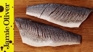 How to Fillet a Seabass  Jamie Oliver [upl. by Norrab]