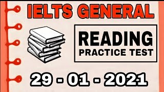 GENERAL IELTS READING PRACTICE TEST  V2 IELTS  29  01  2024 [upl. by Harrietta984]