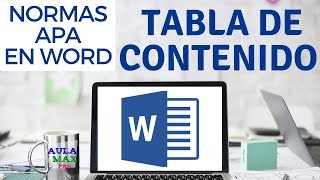 Tabla de Contenido en Word con Normas APA [upl. by Ellivnarg229]