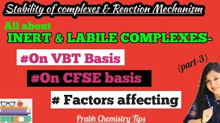 INERTamp LABILE Complexes On VBT amp CFSE basis Factors affecting Msc sem1 [upl. by Ekard]