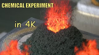 Chemical experiment Ammonium Dichromate volcano 4K [upl. by Nnyw]