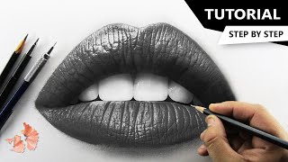 How to Draw Realistic LIPS  Tutorial for BEGINNERS [upl. by Epuladaugairam]