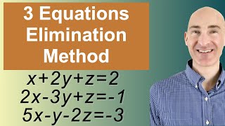 Solving Systems of 3 Equations Elimination [upl. by Sil]