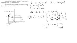 Determine the moment of the force F about point O and P [upl. by Anabal193]