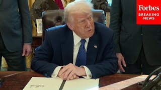 NEW Trump Signs Multiple Executive Orders While Taking Questions From Reporters [upl. by Lizzy]