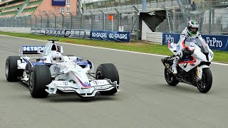 F1 Car vs Bike BMW Sauber F1 vs BMW S 1000 RR [upl. by Zarger]