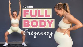 10 MIN Ganzkörper Training FÜR SCHWANGERE  No Equipment  Full Body Pregnancy Workout [upl. by Vinny]