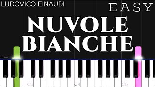 Ludovico Einaudi  Nuvole Bianche  EASY Piano Tutorial [upl. by Nerac]