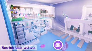 Futuristic house Pool area tour 1\5 Roblox Adopt Me Build ♡ Ambercrystal [upl. by Aileek]