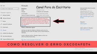 Como resolver o erro 0xc004f074  Windows 10 Funcionando em 2021 [upl. by Ymar]