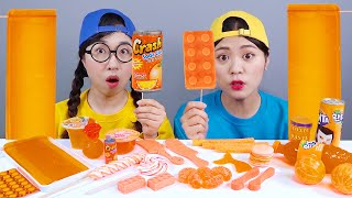 Convenience Store Orange food Jelly Mukbang DONA [upl. by Echo]