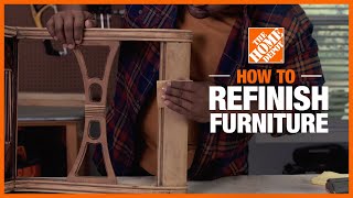 How to Refinish Furniture  Simple Wood Projects  The Home Depot [upl. by Sturrock684]